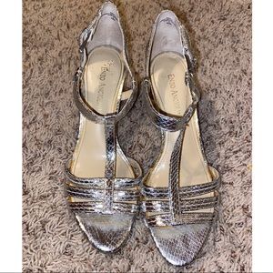 Size 6.5 silver high heels